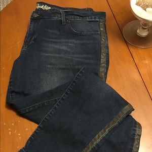 Old Navy Jeans w/ Black Leather Trim